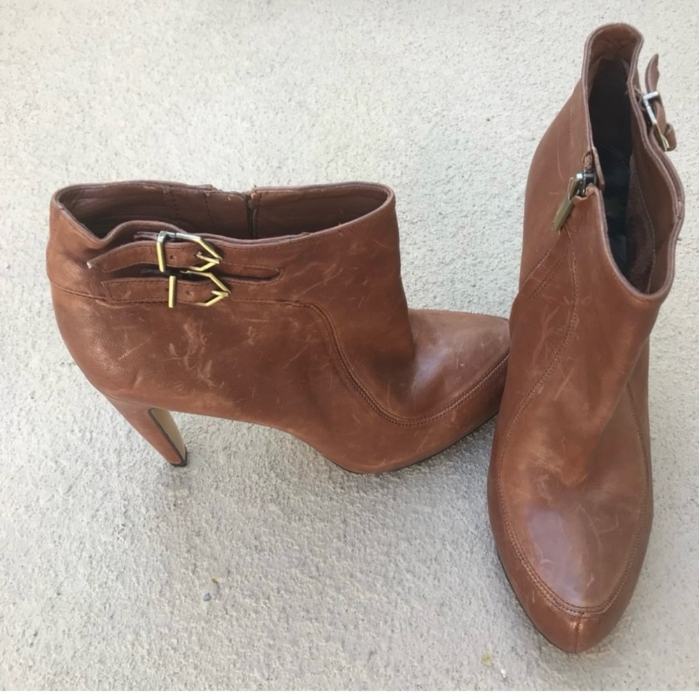 Sam Edelman Chestnut Leather Ankle Boots
